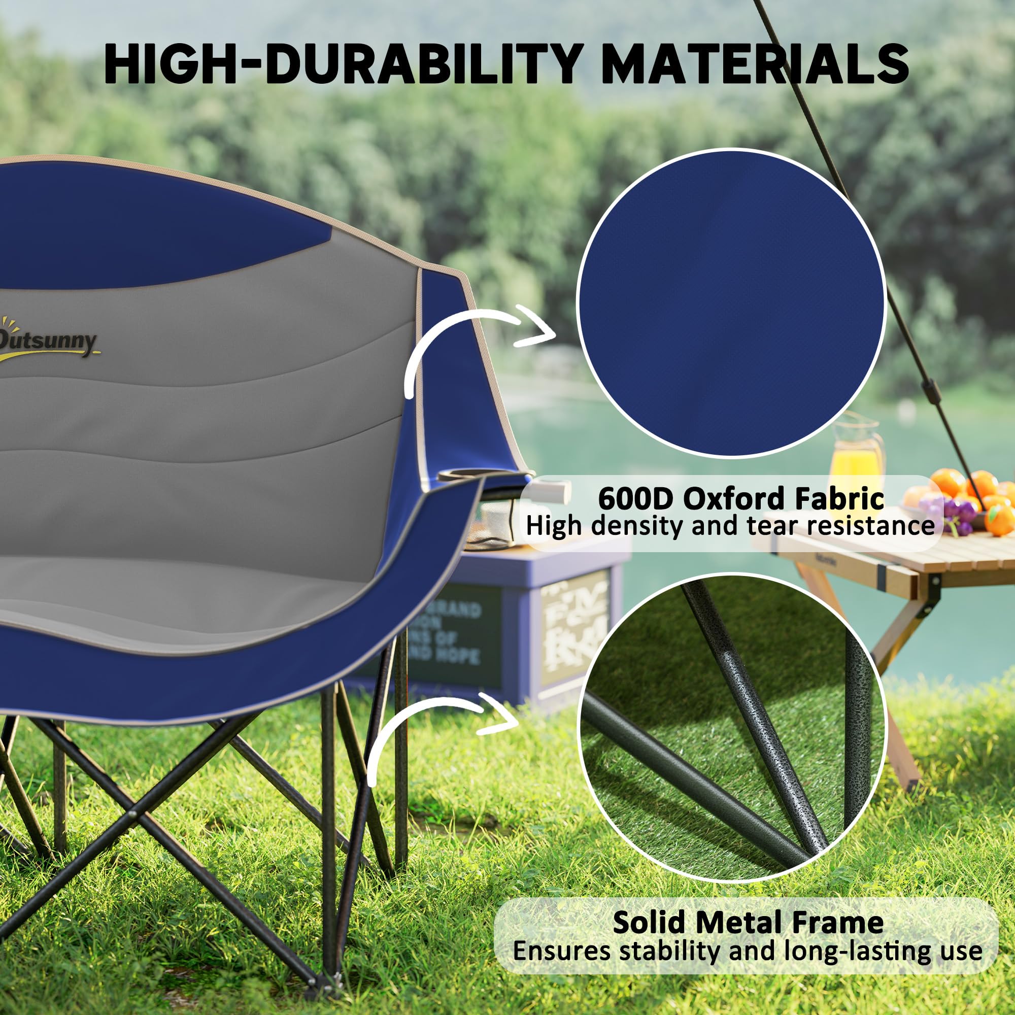 Outsunny carry bag makes transporting the two-person chair simple.