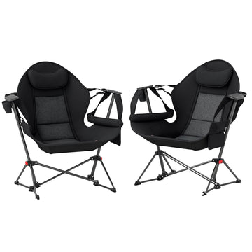 Outsunny double hammock chair folding frame for travel and easy setup