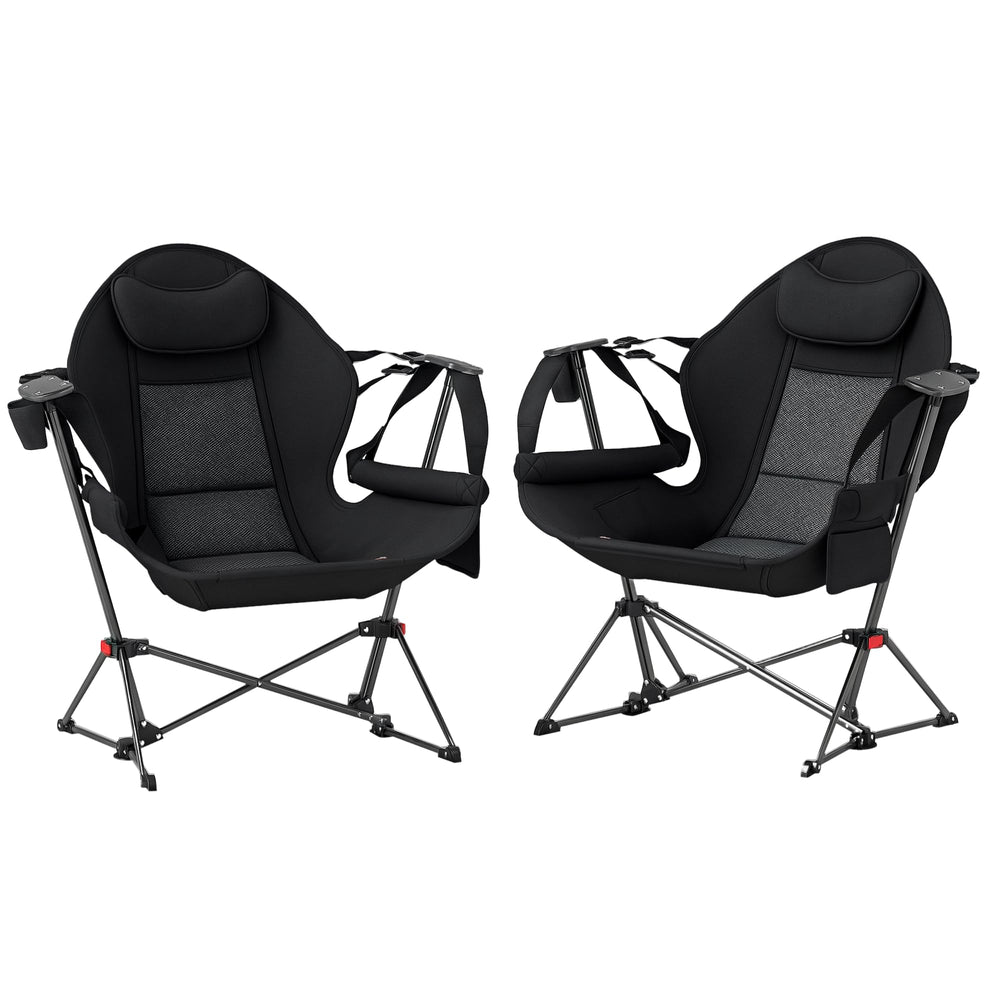 Outsunny double hammock chair folding frame for travel and easy setup