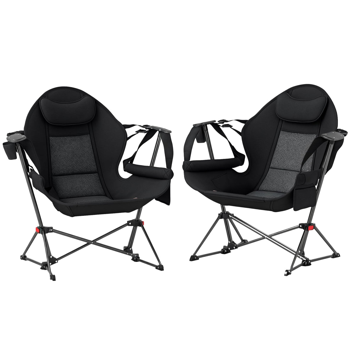 Outsunny double hammock chair folding frame for travel and easy setup