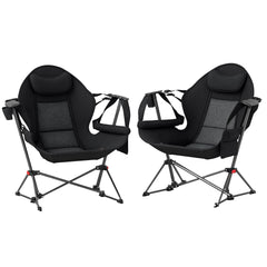 Outsunny double hammock chair folding frame for travel and easy setup