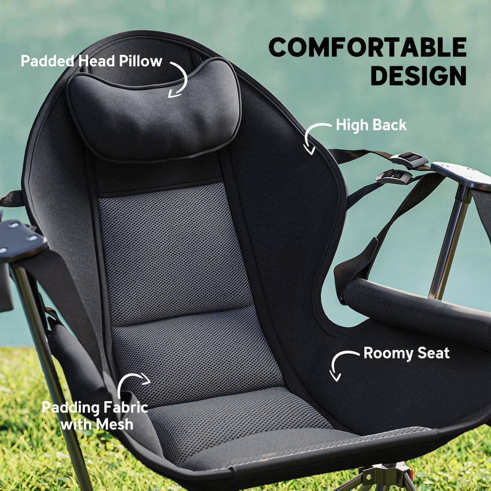 Outsunny double hammock chair headrest pillow provides neck support during use