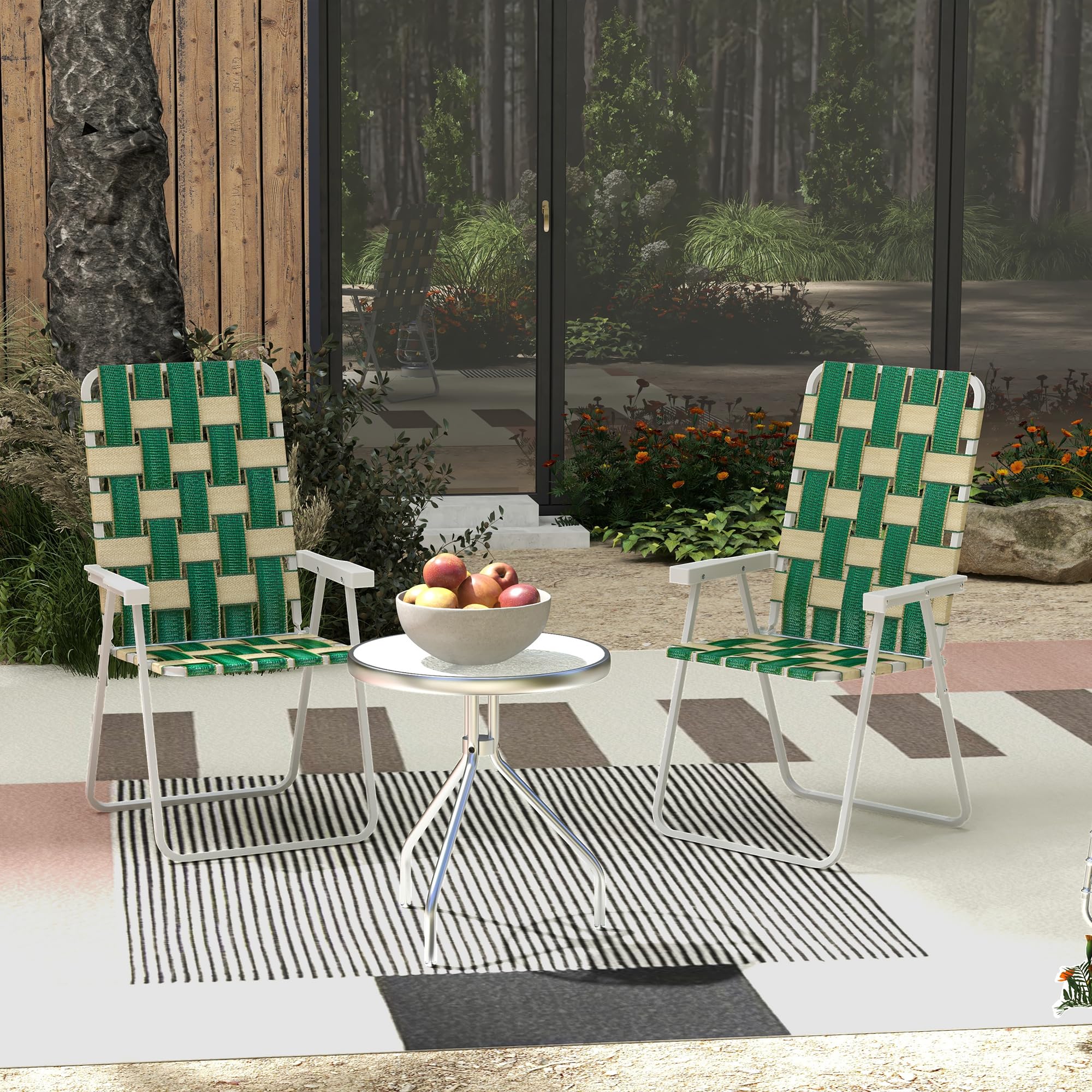 Outsunny folding chair armrests provide comfortable support during outdoor gatherings
