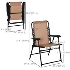 Outsunny folding chair compact design makes travel and storage easy.