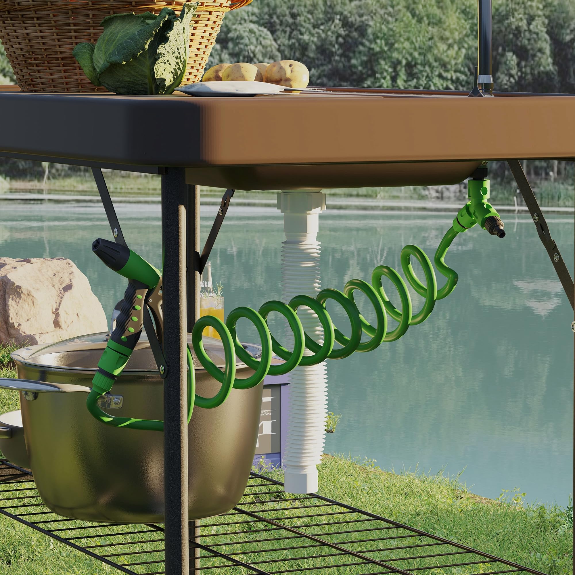 Outsunny compact fold saves space, ideal for camping trips.