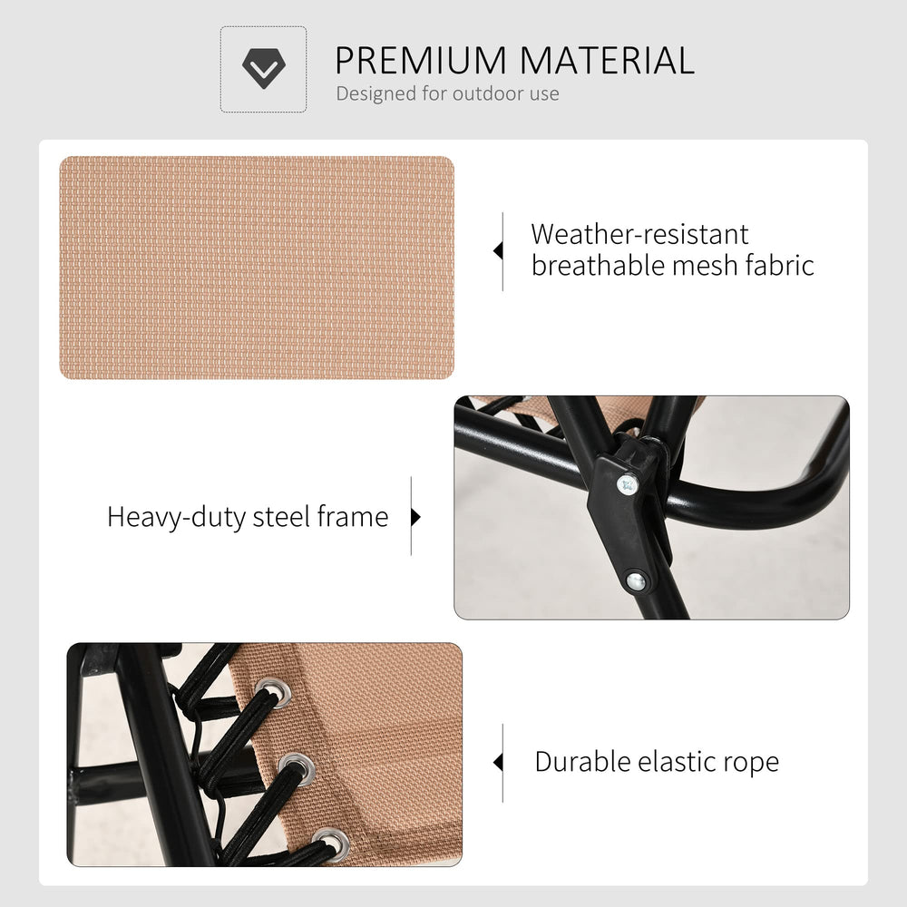 Outsunny lawn chair supports up to 264 lbs per chair for sturdy seating.