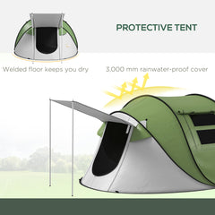 Outsunny pop-up tent with fiberglass poles for sturdy camping.