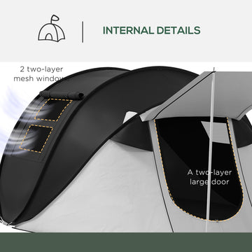Outsunny pop-up tent waterproof dome surface keeps you dry in rain.