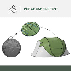 Outsunny pop-up tent waterproof dome protecting from rain and sun.
