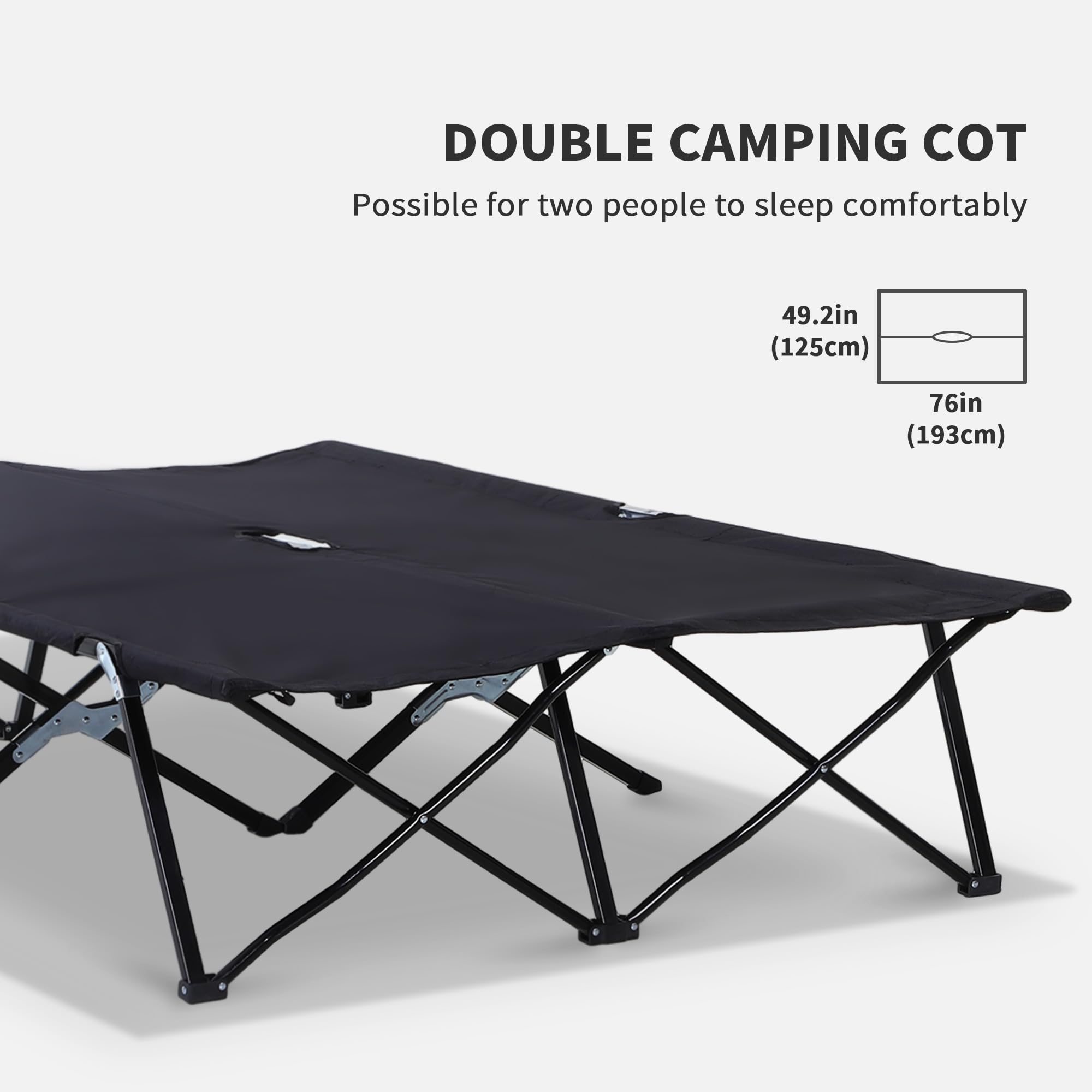 Outsunny cot folds into a compact carry bag for travel