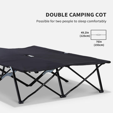 Outsunny cot folds into a compact carry bag for travel