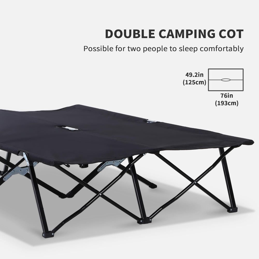 Outsunny cot folds into a compact carry bag for travel