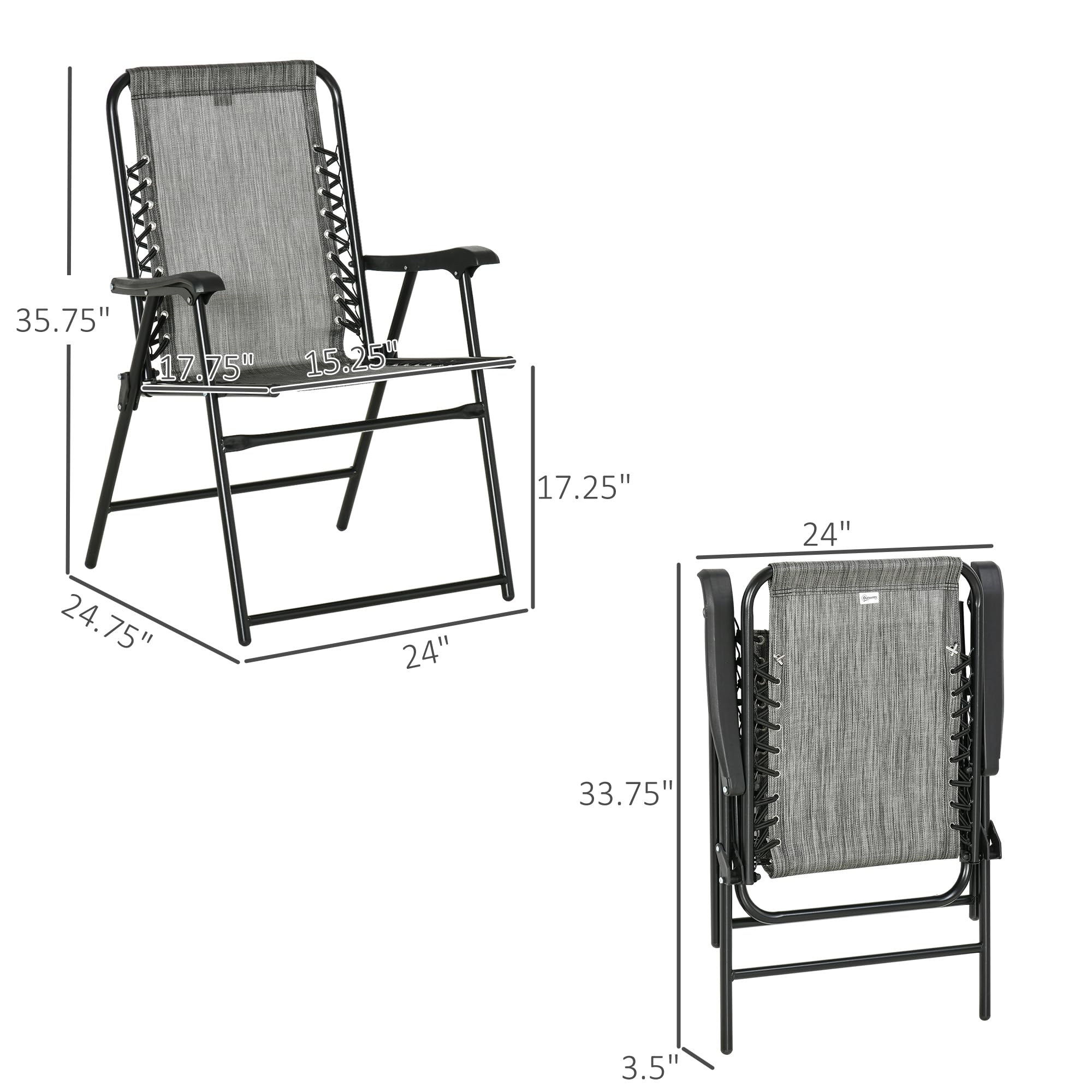 Outsunny powder-coated steel frame, durable outdoor seating structure.