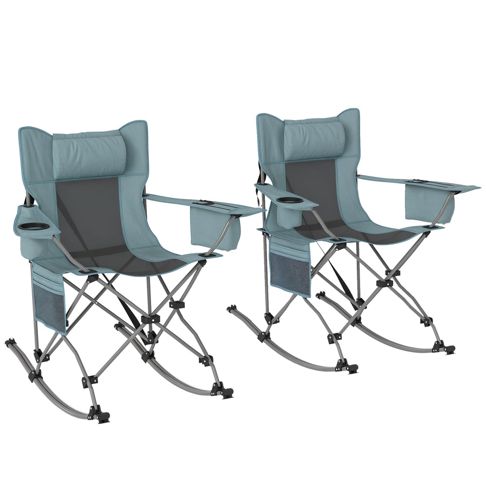 Outsunny 2-pack rocking chair folded for easy transport.