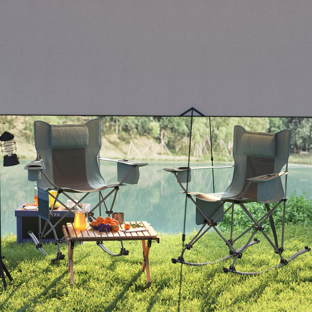 Outsunny chair in use at a picnic demonstrates relaxing outdoor comfort.