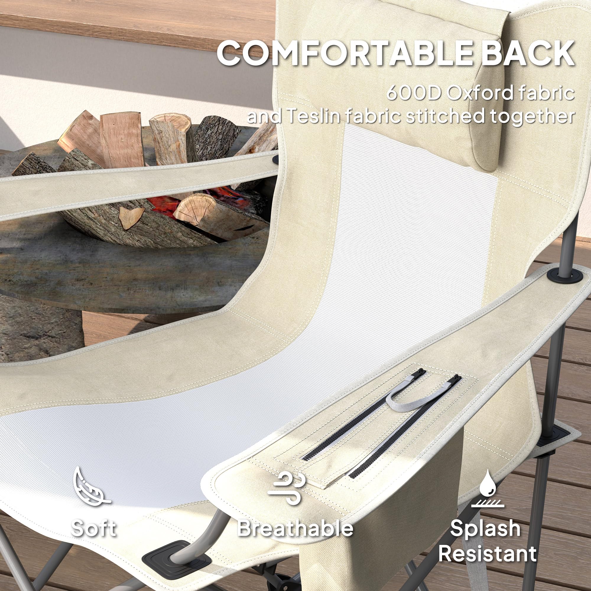 Outsunny side-pocket equips quick storage for snacks and essentials
