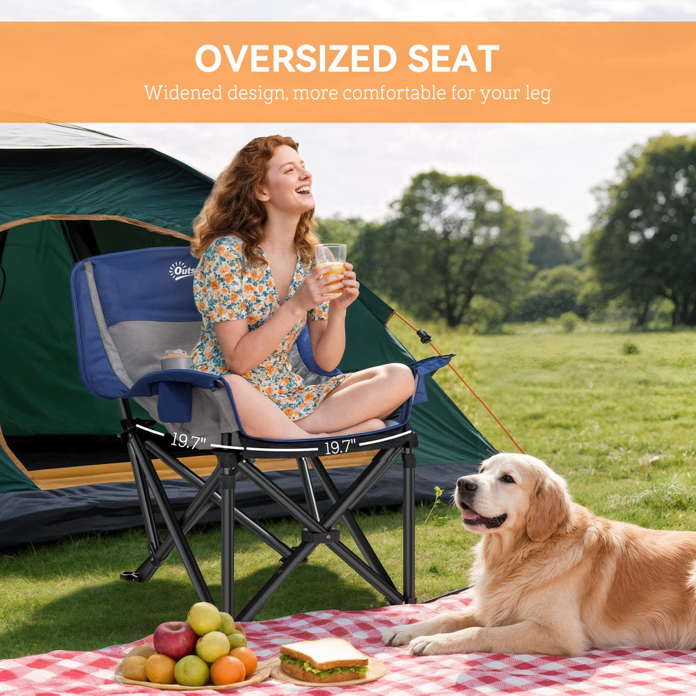 Outsunny chair dual cup holders hold drinks securely.