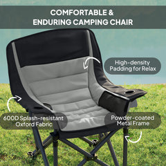 Outsunny chair with cup holders for beverages within reach.
