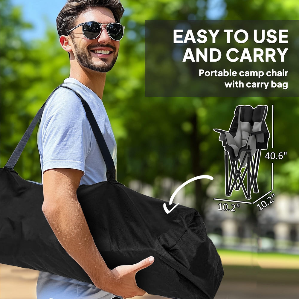Outsunny chair folded compact for quick packing and travel.