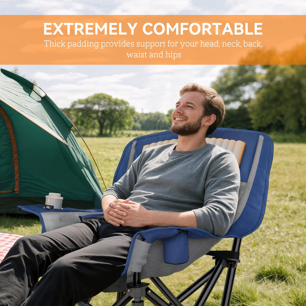 Outsunny chair side pockets keep snacks and devices within reach.