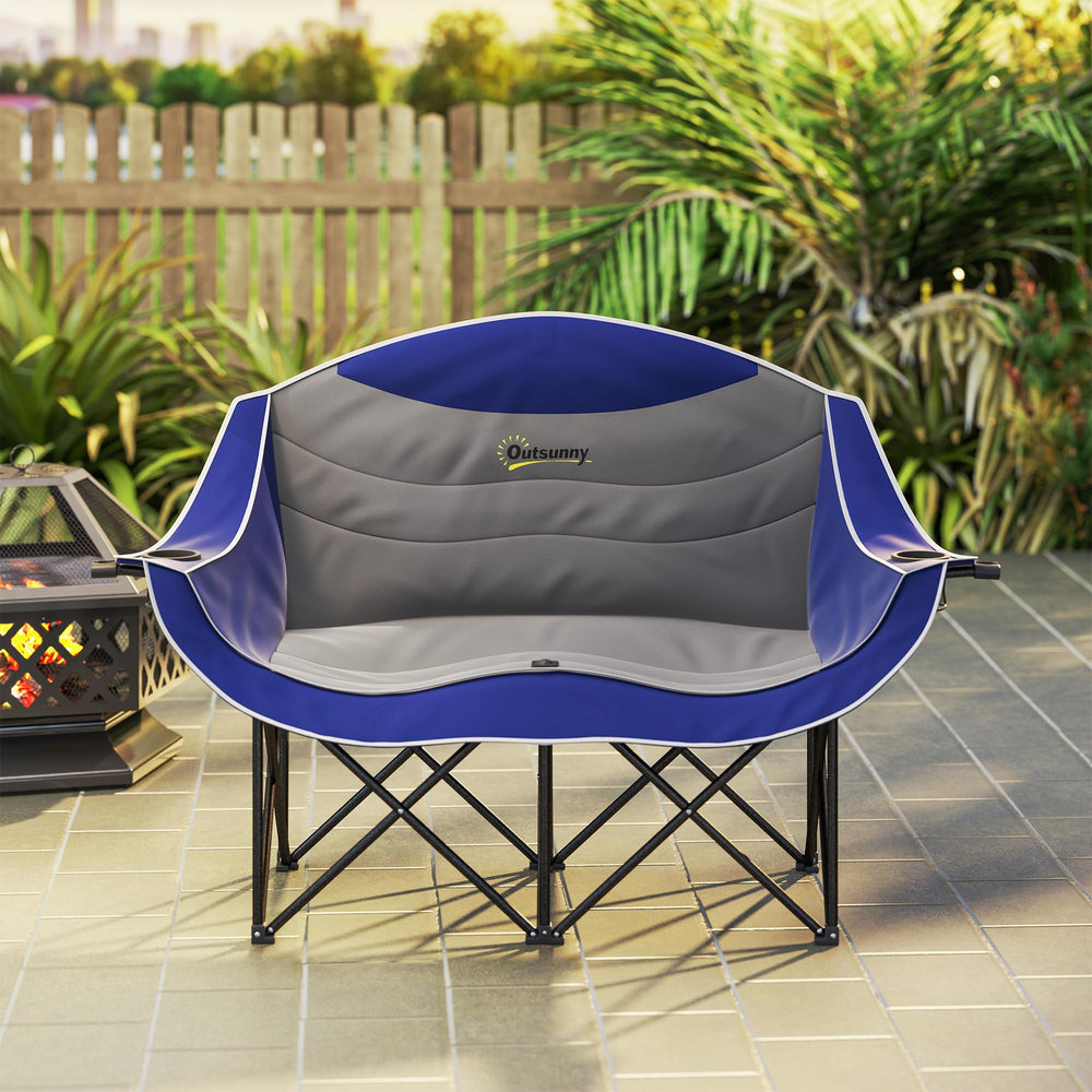Outsunny solid metal frame provides stable support on varied outdoor surfaces.