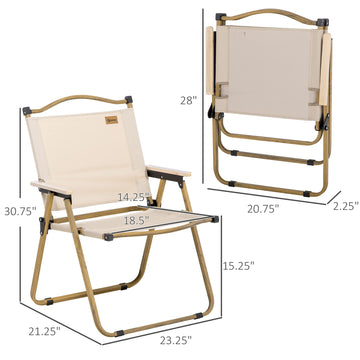 Outsunny two-pack chairs with top carry handles for easy transport.