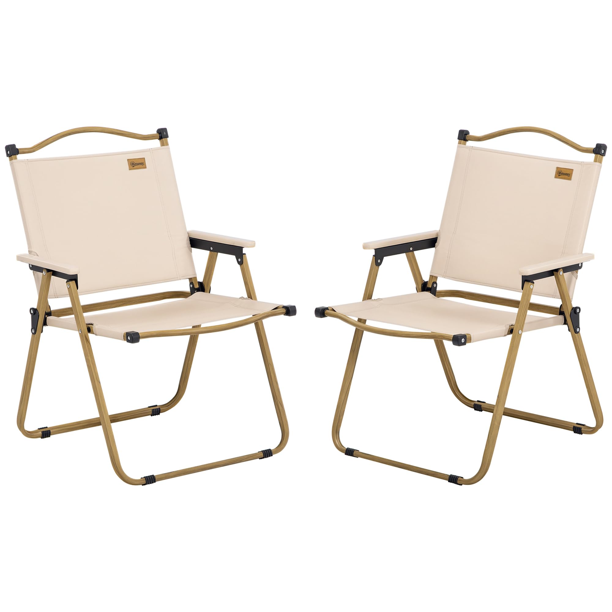 Outsunny 2 Pack Folding Camping Chairs – Lightweight, Portable Outdoor ...