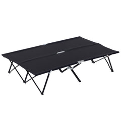 Outsunny two-person cot set up outdoors for a comfortable night