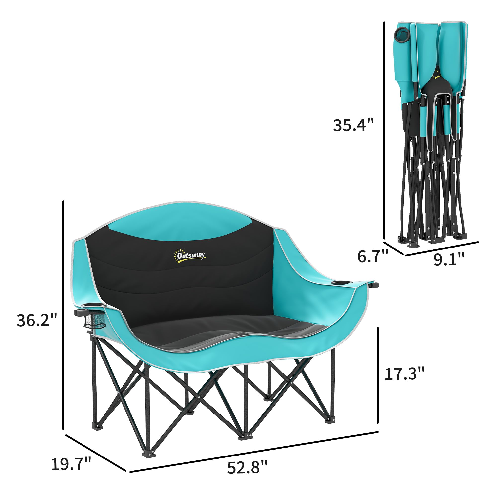 Outsunny two-person loveseat in nature for relaxed outdoor lounging.