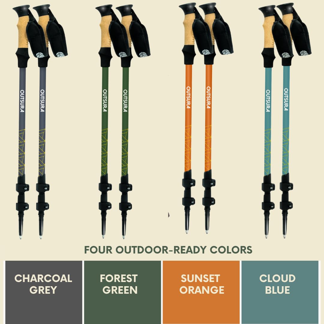 Outsura hiking sticks with carrying pouch—organized accessories for any adventure.