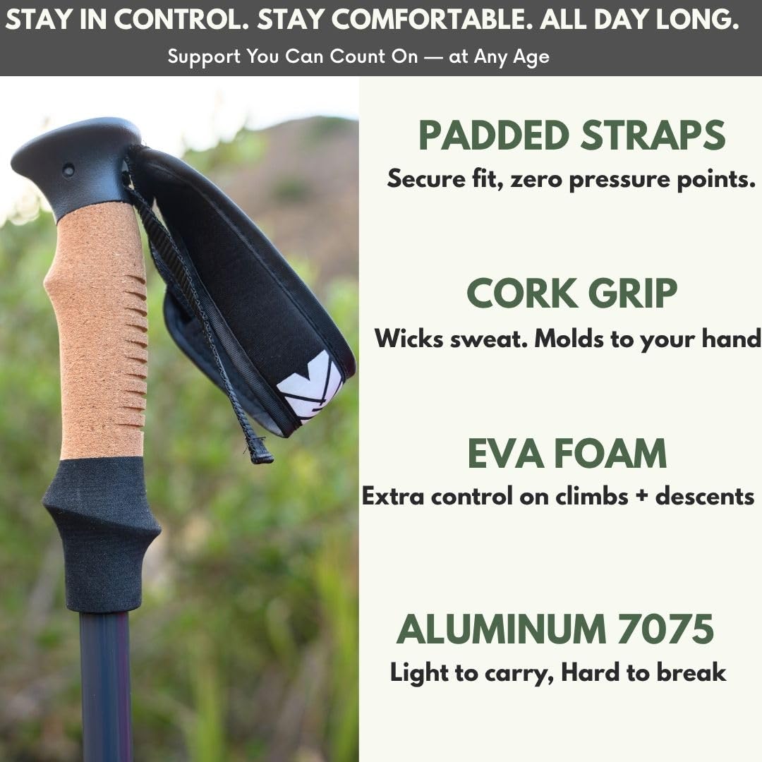 Outsura trekking poles collapsible design for compact packing and travel readiness.