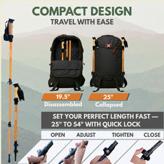 Outsura trekking poles height adjustable to fit users of different ages and statures.