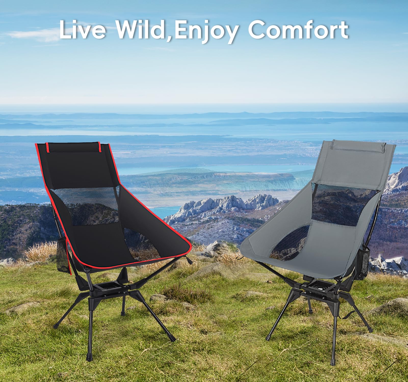 Outtply compact travel chair with bag fits easily in trunks and backpacks.