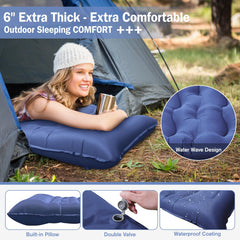 OUTTPLY sleeping pad with 50D nylon and TPU coating stays durable.