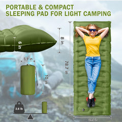 OUTTPLY built-in pillow provides head comfort during camp sleep.