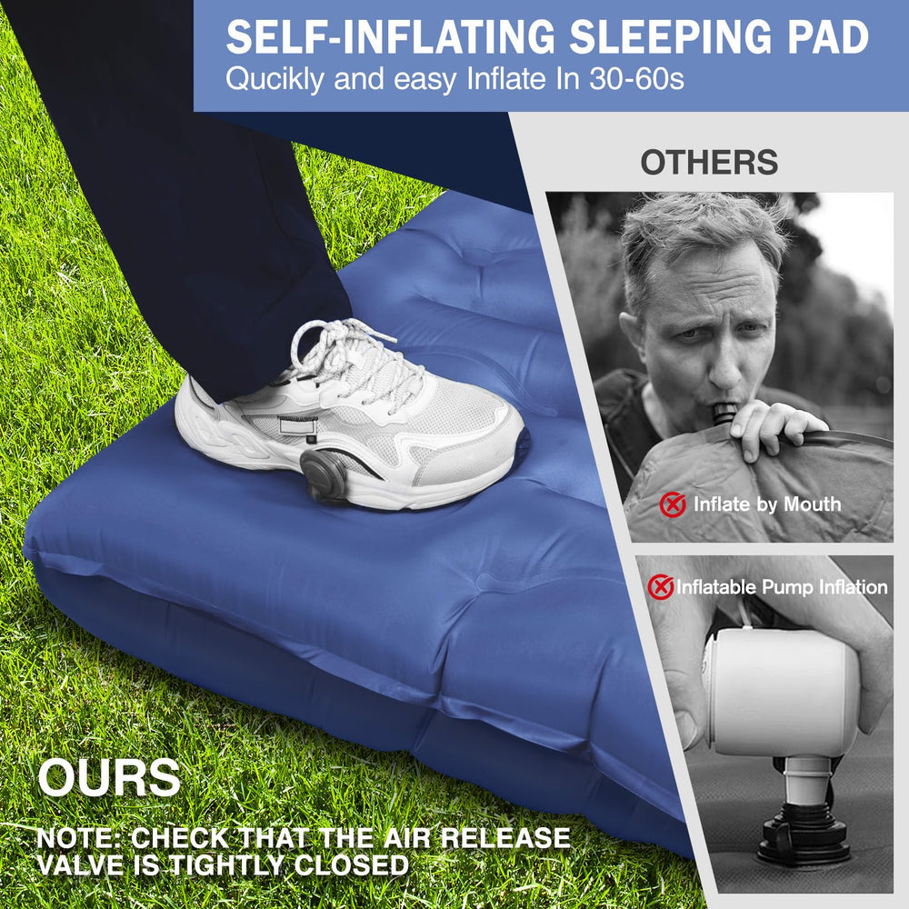 OUTTPLY sleeping pad tear-resistant surface withstands rugged outdoor use.