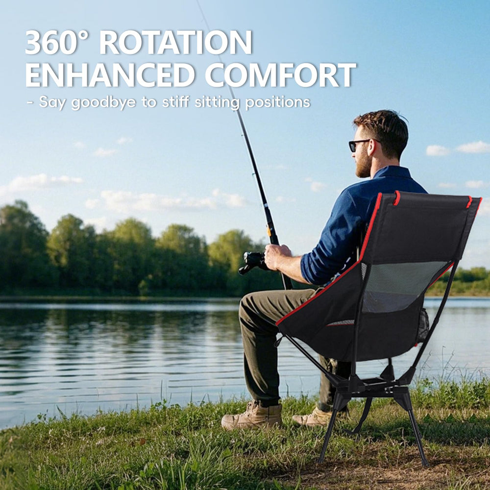 OUTTPLY swivel chair side cup pocket keeps drinks within reach.