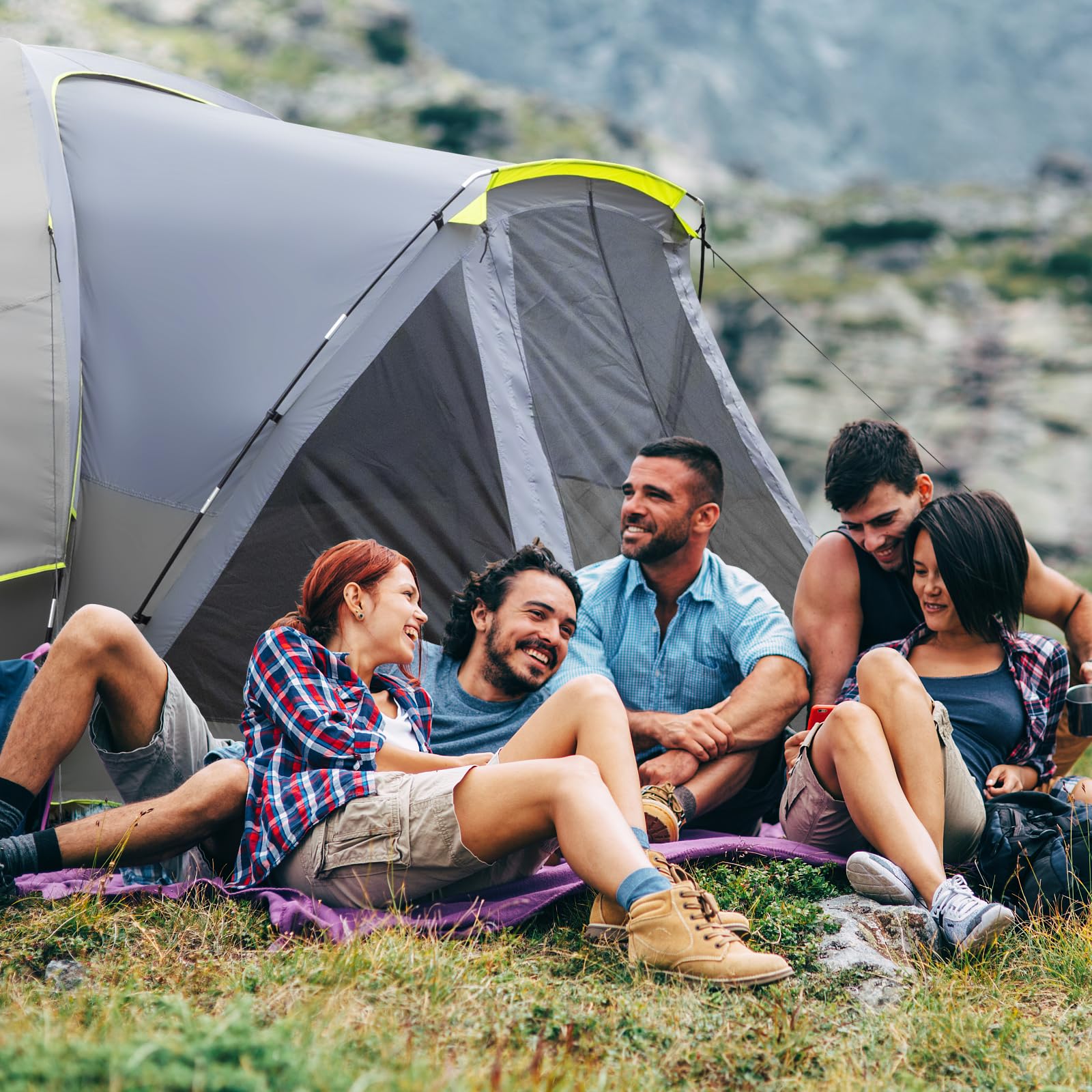 Outvita 8/10 person tent durable fiberglass poles for rugged use
