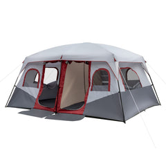 Outvita 8-10 person camping tent front view, spacious shelter for family trips
