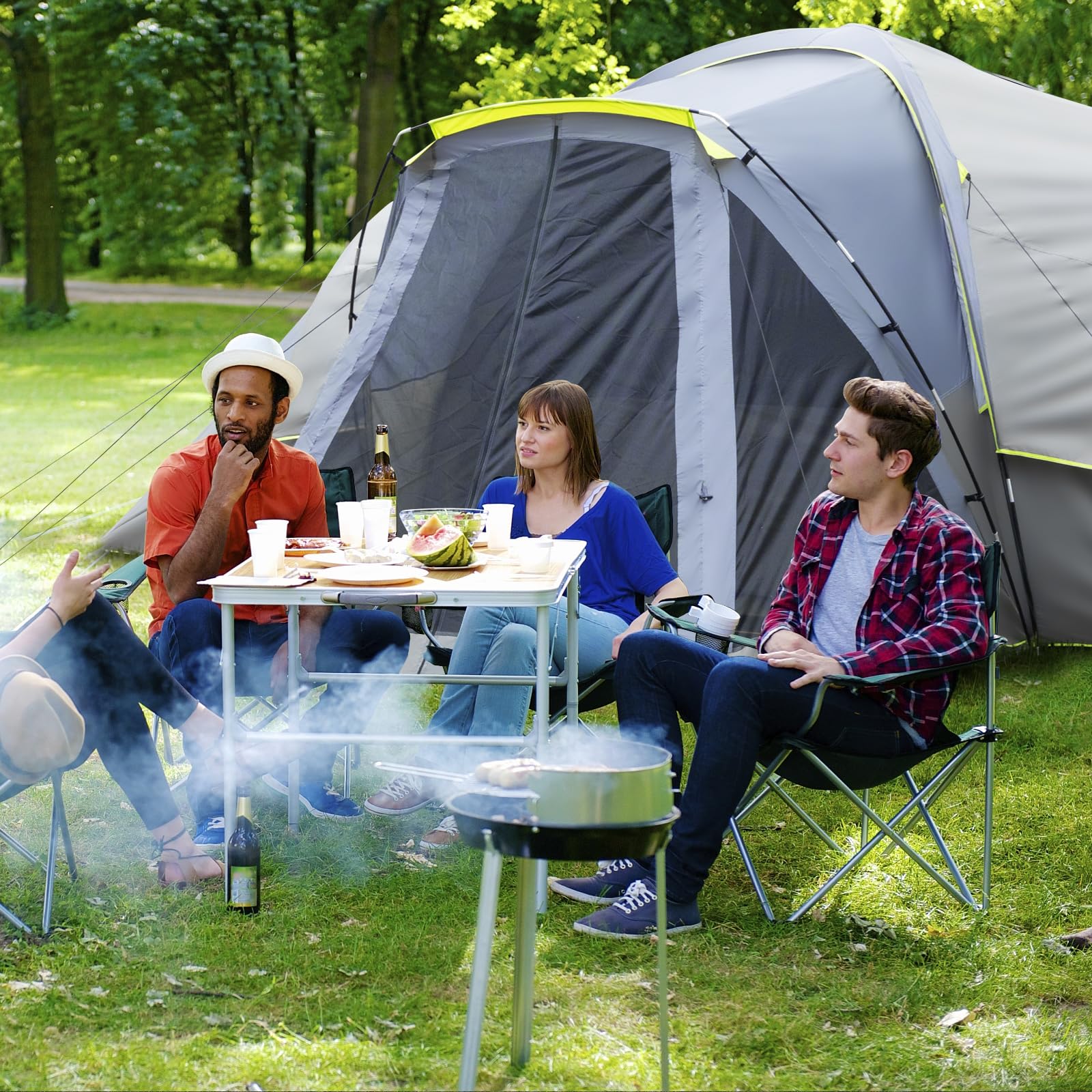 Outvita 8/10 person tent sleeping area layout for group outdoor sleep