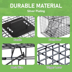 Outvita camouflage cover on trap provides shade for captured animals