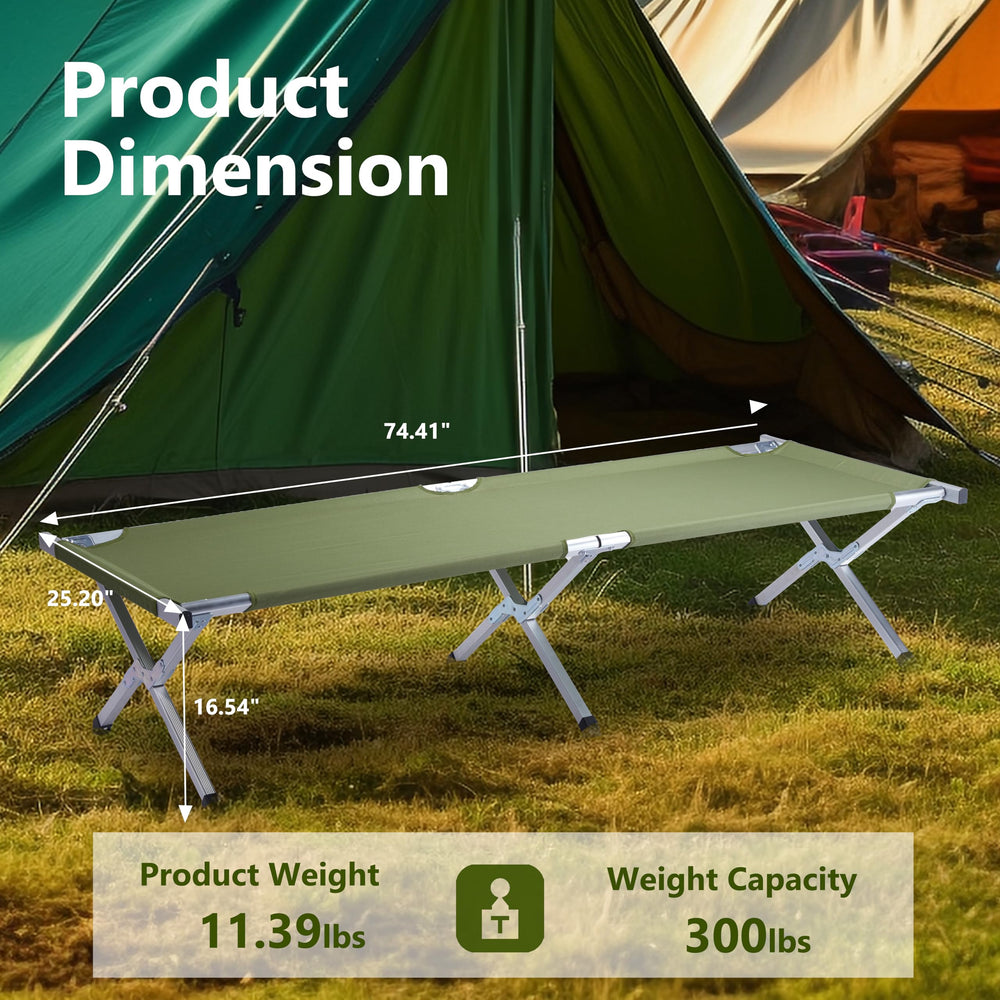 Outvita camping bed folded with carry bag for easy transport