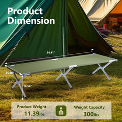 Outvita camping bed folded with carry bag for easy transport