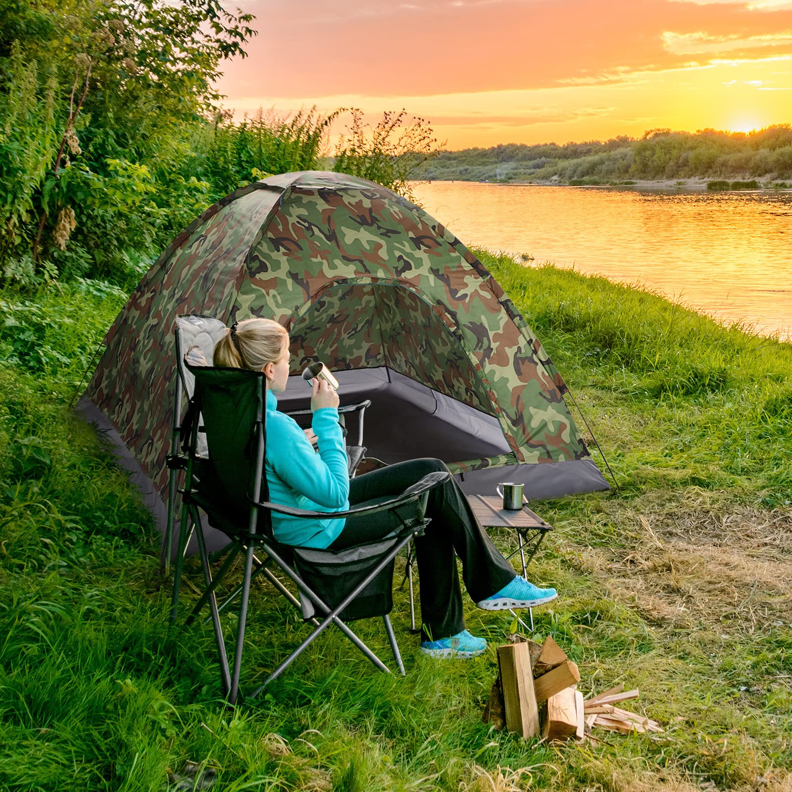 Outvita camping dome tent carry bag and compact design ease transport between adventures.