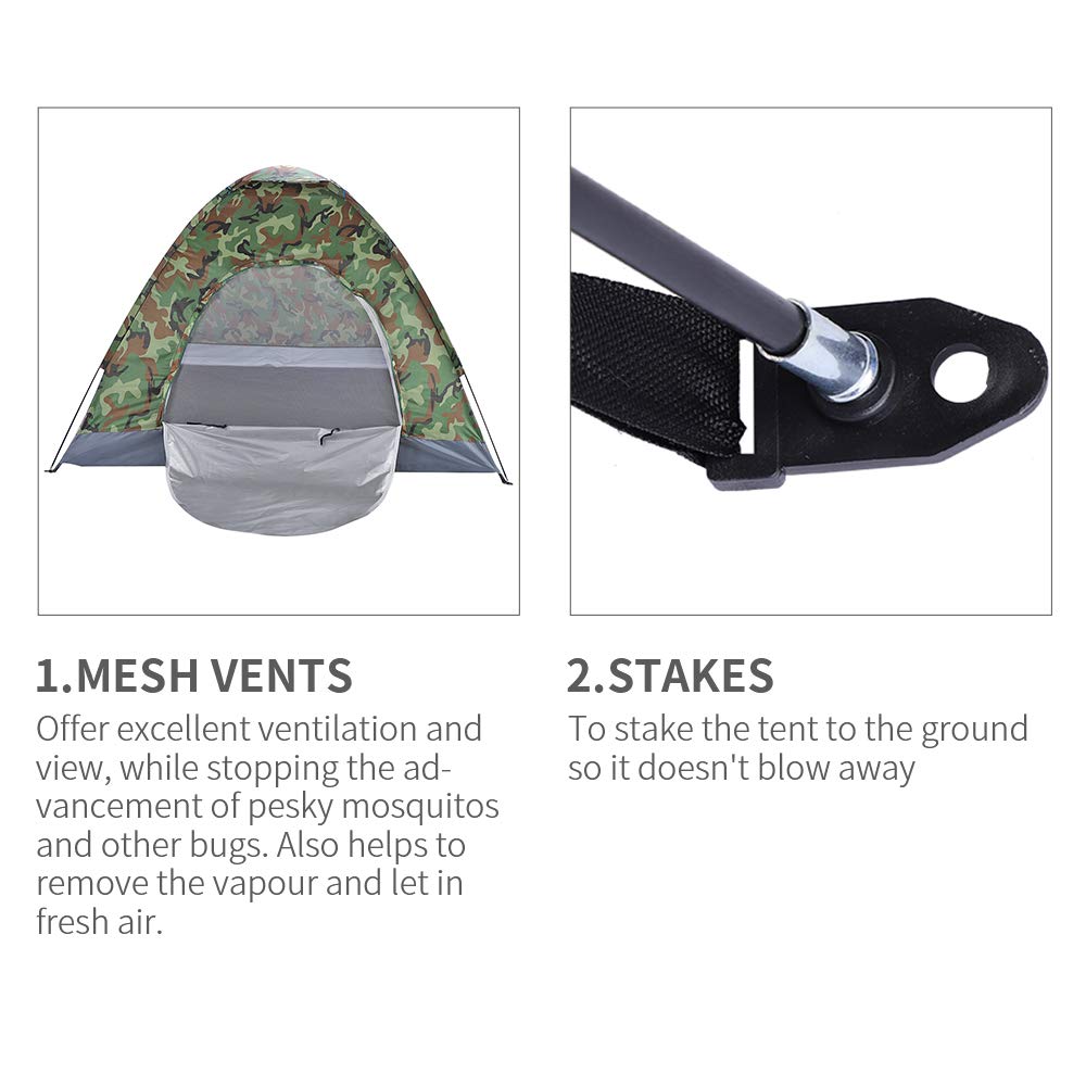 Outvita camping dome tent easy-setup demonstrates quick assembly in under 10 minutes.