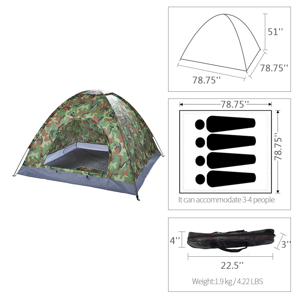 Outvita camping dome tent ventilation and mesh keep air circulating and mosquitoes out.