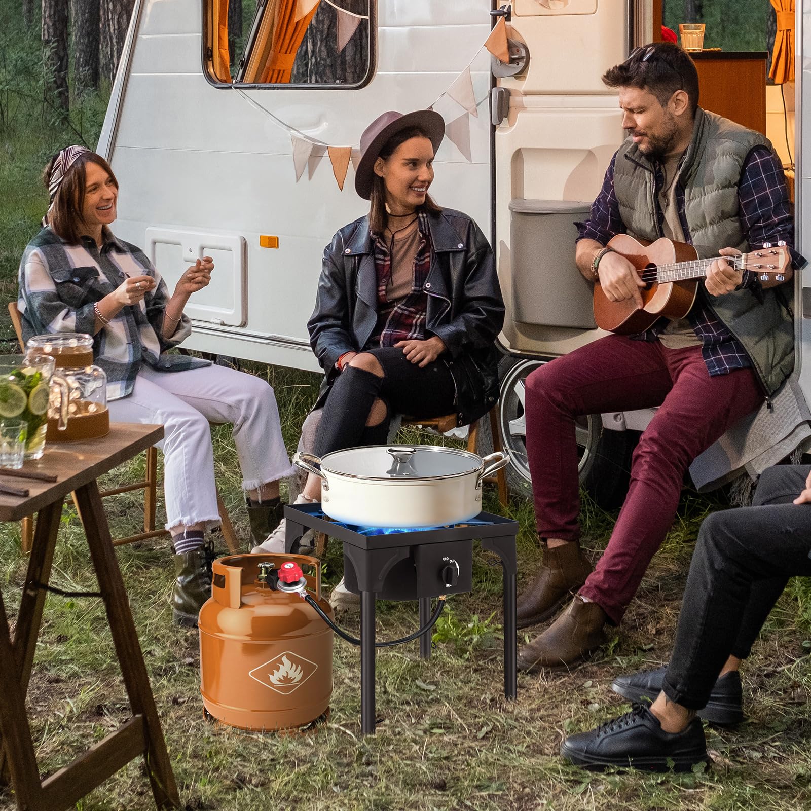 Outvita camping stove in use delivering outdoor cooking performance.