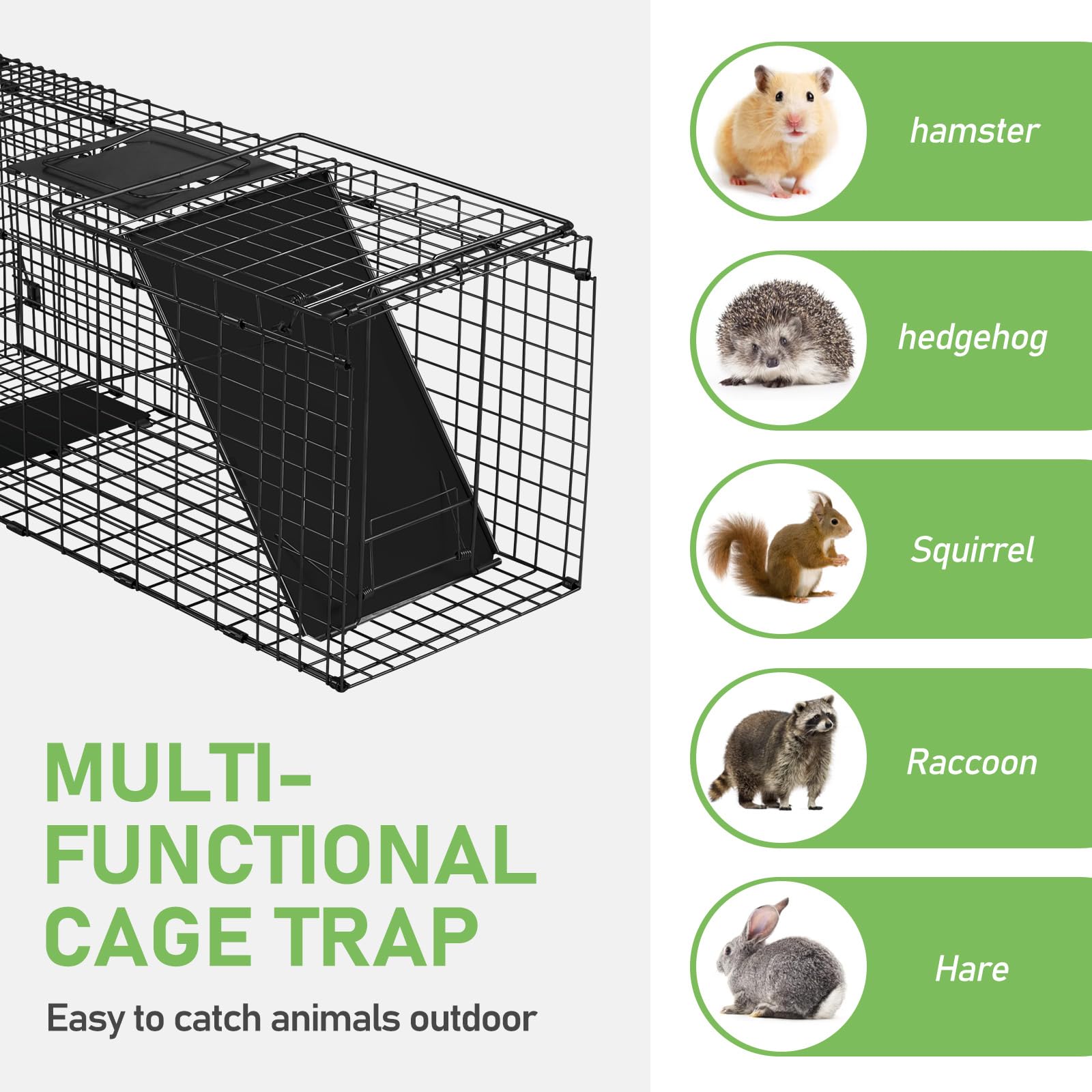 Outvita catch-and-release design supports safe relocation of wildlife.