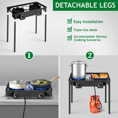 Outvita detachable legs enable quick setup and easy transport.