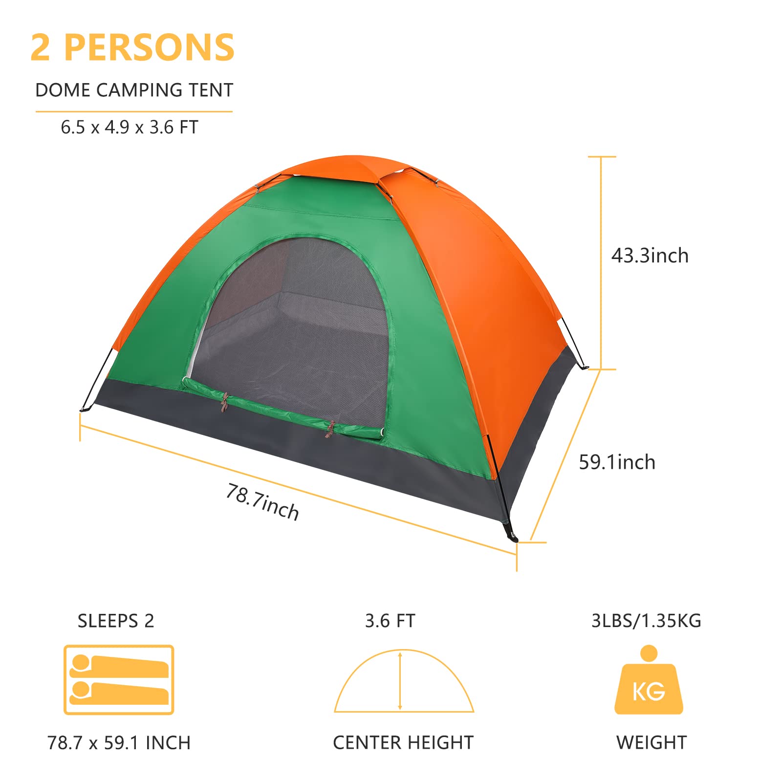 Outvita tent double-door design improves airflow and comfort